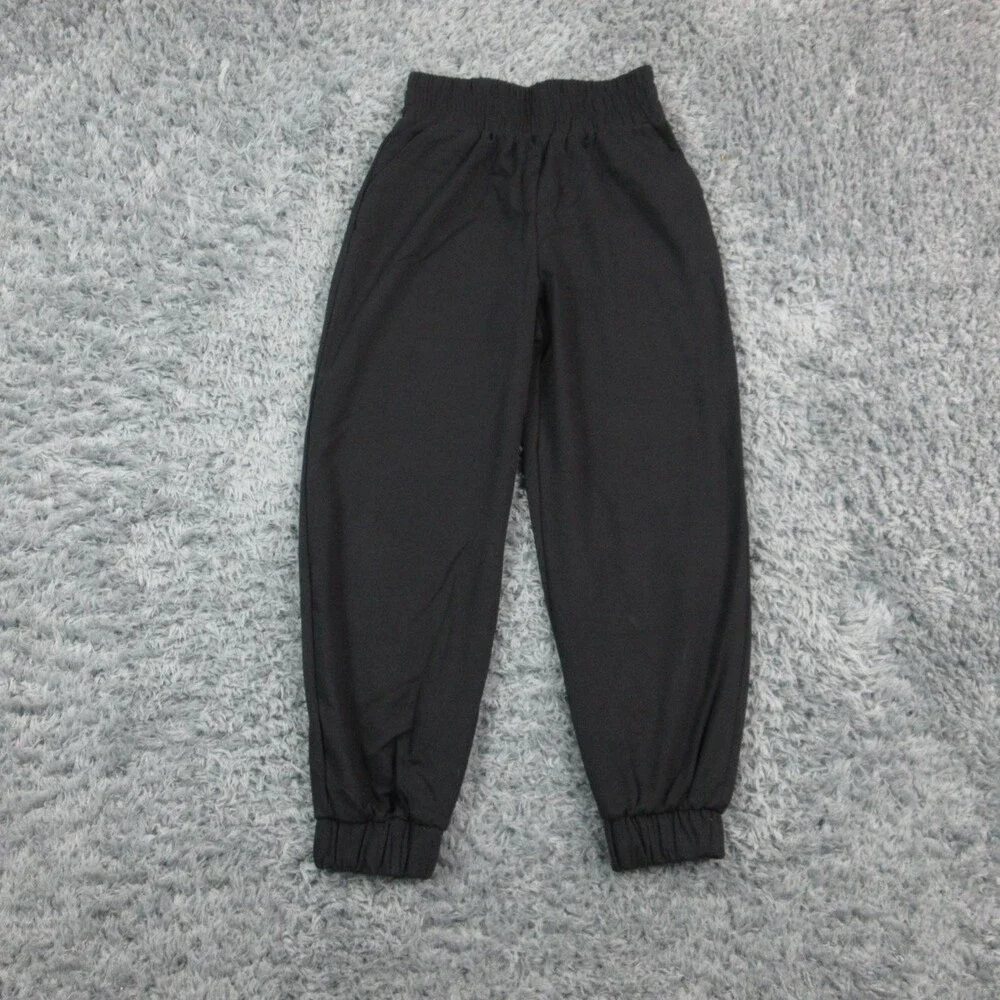 Balera Pants Youth 10-12 Black French Terry Pocket Ankle Dancewear 23x24* NWOT